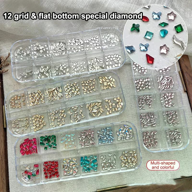 Strass colorés de forme mixte