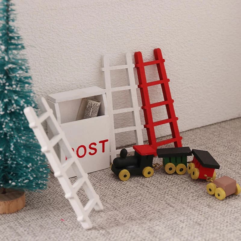 Meubles miniatures pour maison de poupée 1:12, échelle en bois, jouets de décoration pour la maison