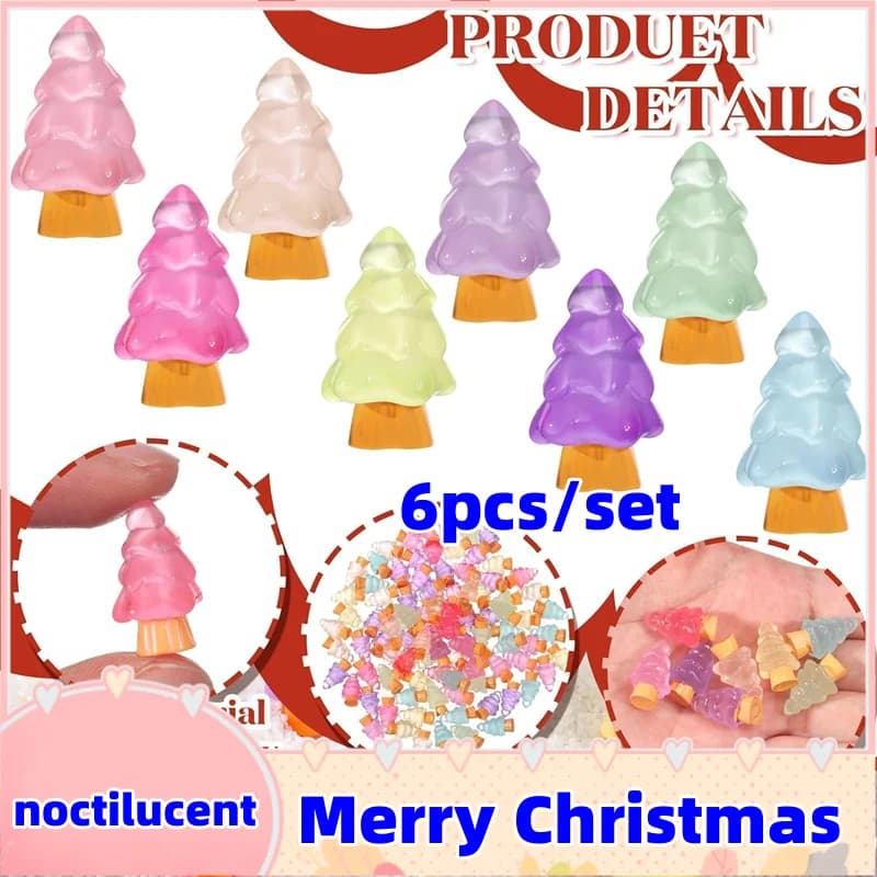 Figurine lumineuse Miniature, mignon, Noctilucent, arbre de noël, Micro ornements de paysage pour décorations de maison, table