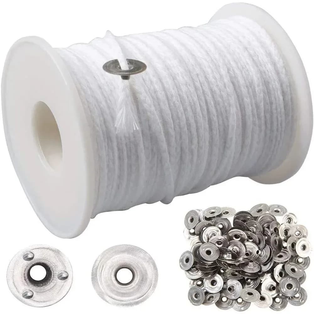 Bobine écologique Non toxique de 61m, mèche de bougie tressée en coton, noyau de mèche pour lampes à huile, outil de fabrication de bougies faites à la main