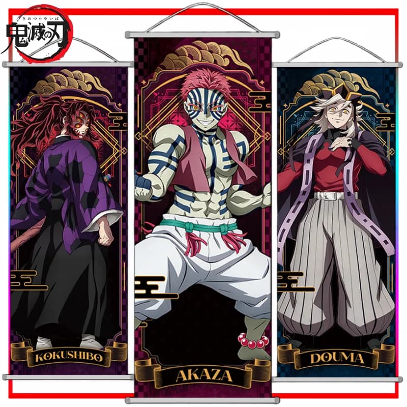 Décoration Murale Demon Slayer : Affiche Longue Style Anime Akaza – Merchandise Tendance