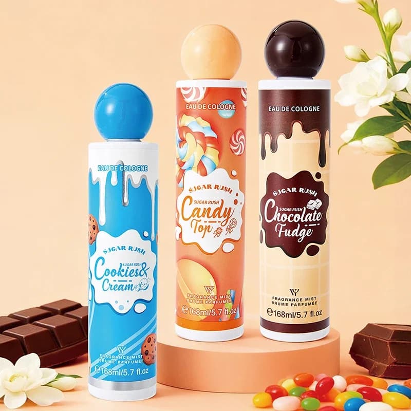 Sugar Rush – Spray corporel pour femmes, parfum longue durée, crème au chocolat frais et sucré, parfum de cerise, parfum de Gourmand