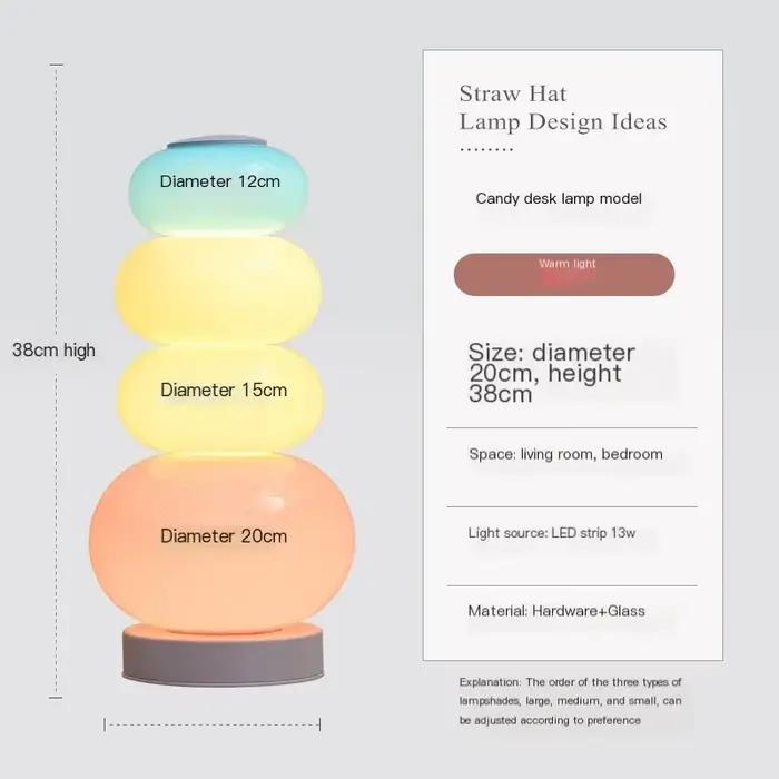 Lampadaire LED Macaron créatif, verre bonbon, lampe de chevet, atmosphère, lampe de bureau, éclairag