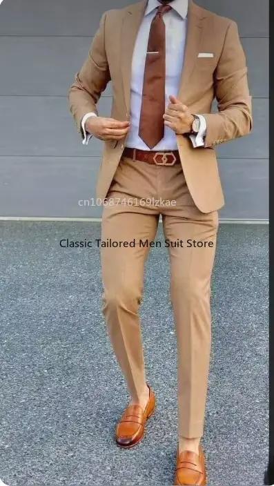 Men's imbibé 2 pièces imbibé veste pantalon formel mariage smoking marié vêtements personnalisé docu
