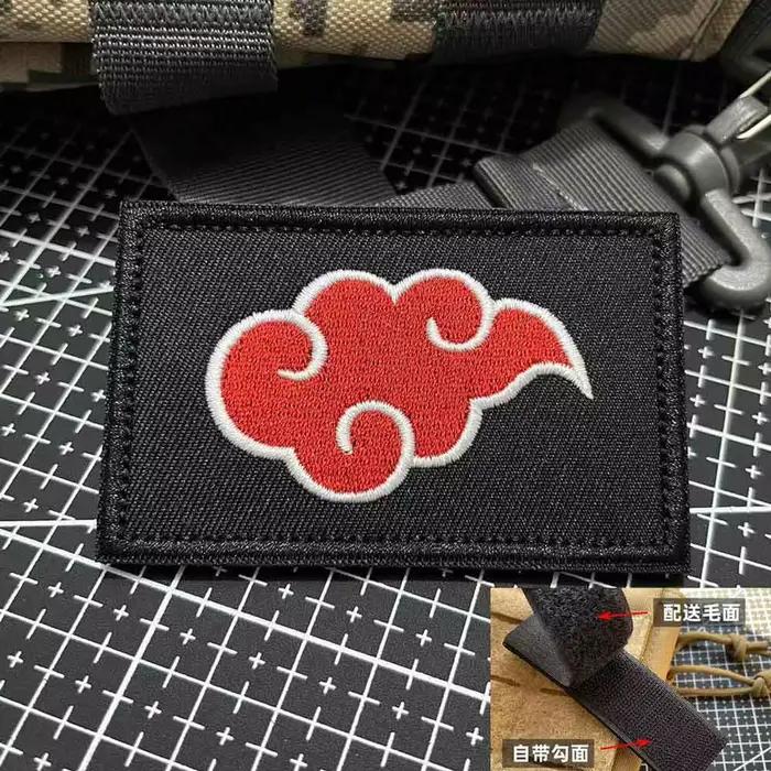 Articles Naruto, autocollants en tissu brodé Red Cloud Ninja, badges, cosplay, sacs mignons, accesso