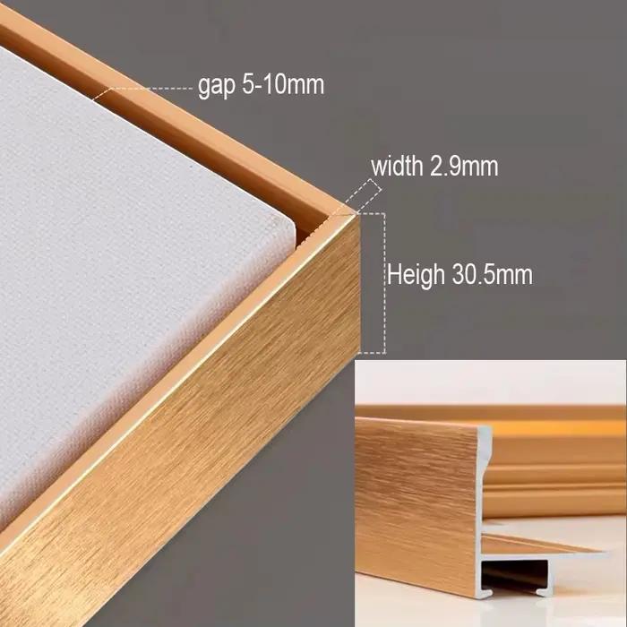 Cadre en alliage d'aluminium DIY, à suspendre au mur, cadre intérieur en bois pour peinture à l'huil