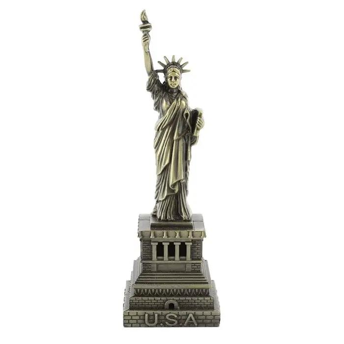Statue de la Liberté de 5,9 pouces, modèle antique en bronze métallique, modèle de bâtiment en métal