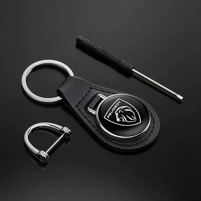 Porte-clés de voiture, accessoires, pendentif, anneaux métalliques pour Peugeot 408 4008 308 3008 Ri