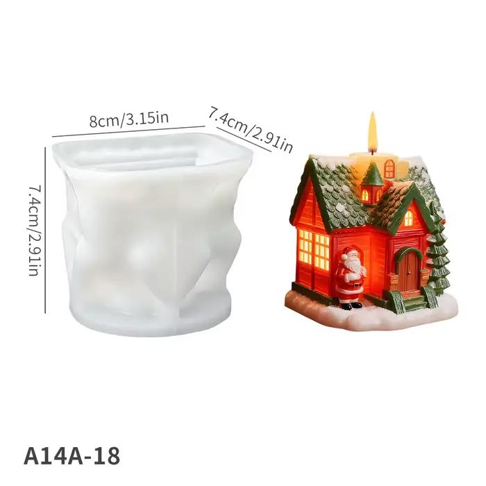 Moule à bougie de maison de noël, bricolage, paysage Miniature, chalet, décoration de maison, orneme