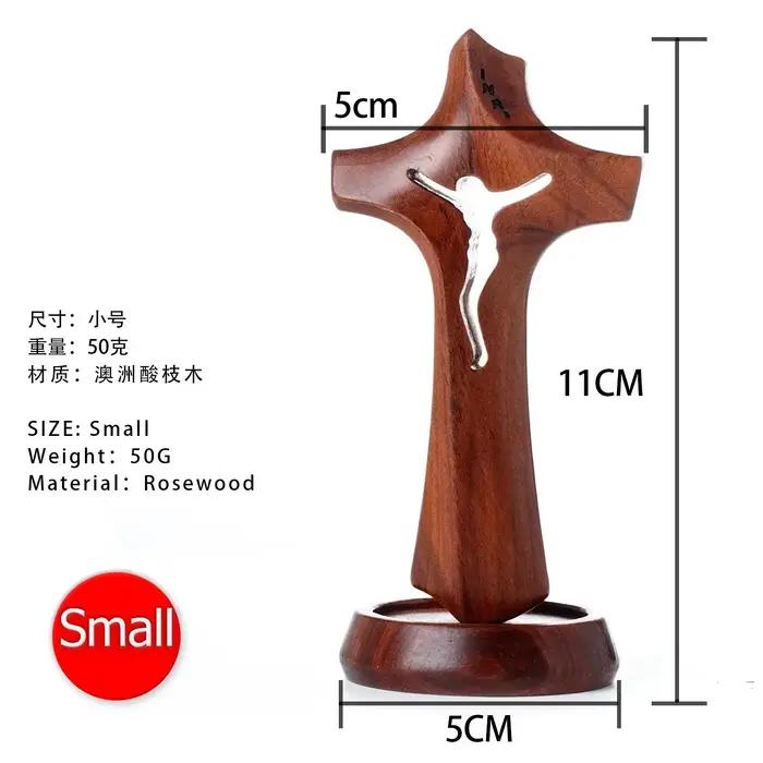 Statuette décorative en bois en forme de croix, artisanat d'art 2026, ornement pour la décoration de