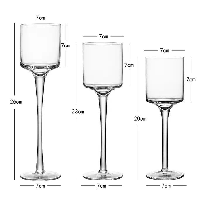 Bougeoirs en verre simples, décoration de mariage, tasse de bar, décor de salon, table à la maison,