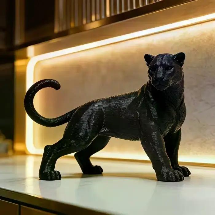 Statue de panthère imprimée en 3D, 1 pièce, pour décoration de bureau, cadeau créatif, décoration de