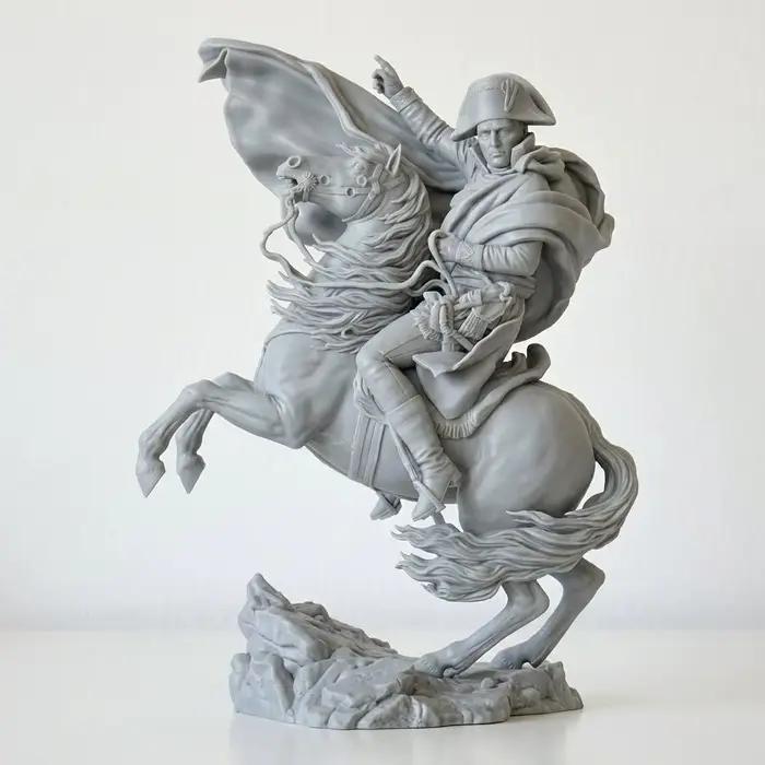 Statue Napoléon à cheval 16cm/22cm/30cm, Figurine historique classique, Sculpture imprimée en 3D, Or