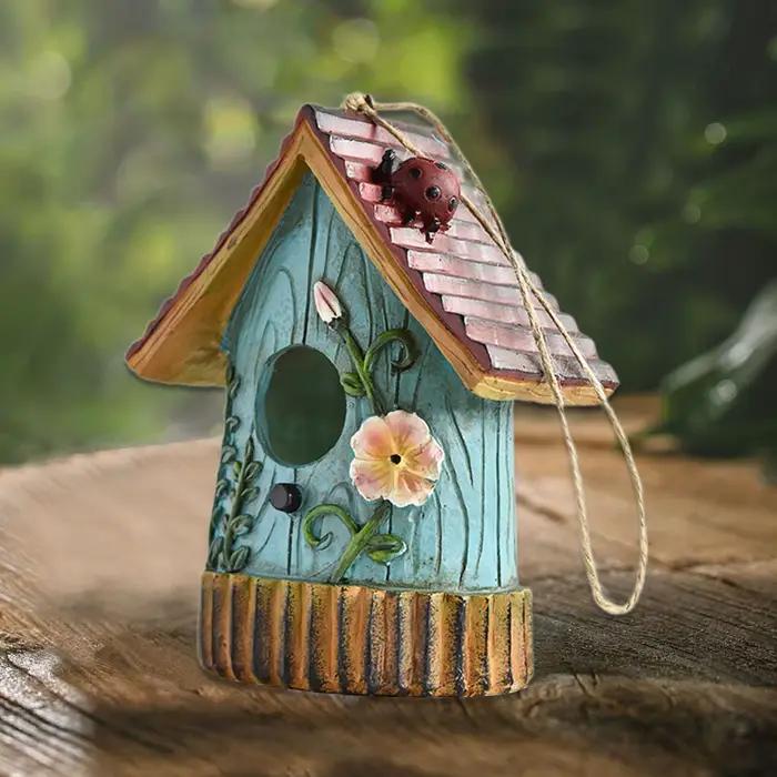 Nichoir suspendu, décoration de jardin extérieure, rustique, original, style maison de campagne
