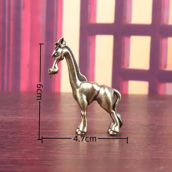 Petite Statue de cheval en laiton Antique, ornement de bureau, Figurines d'animaux Vintage, artisana