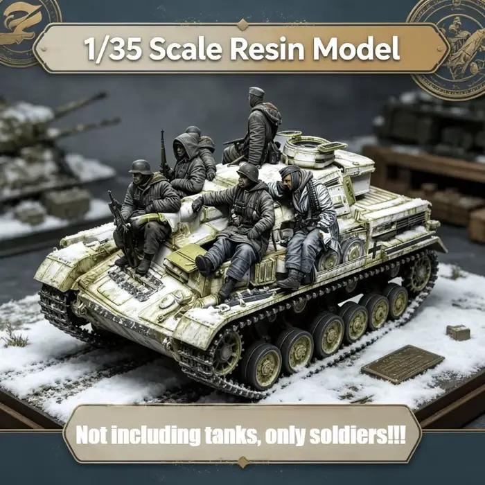 Modèle de groupe de chars, échelle 1/35, kit de modèle en résine moulée, modèle d'assemblage non pei
