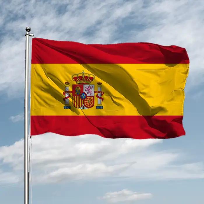 Drapeau national d'Espagne 60x90cm/90x150cm en polyester, ne se décolore pas, bannière du drapeau es