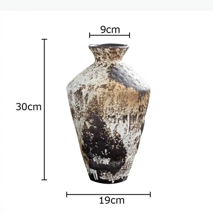 Vase en céramique texturée, surface irrégulière, pots de plantes, décoration de table, arrangement f