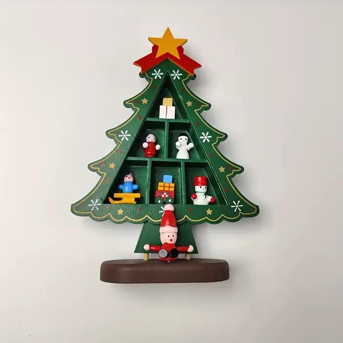 Décorations d'arbre de noël en bois 1 pièce, ornements d'arbre de noël, artisanat d'arbre de noël av