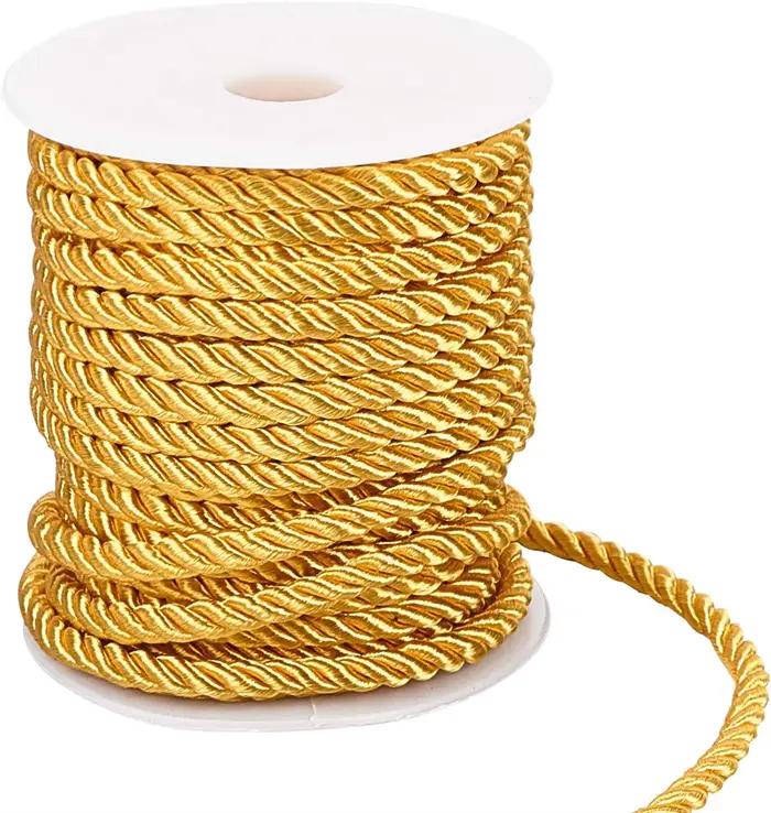 Garniture de ULtorsadée dorée, fil décoratif pour le jeûne, décoration d'intérieur, sac de Noël, kit