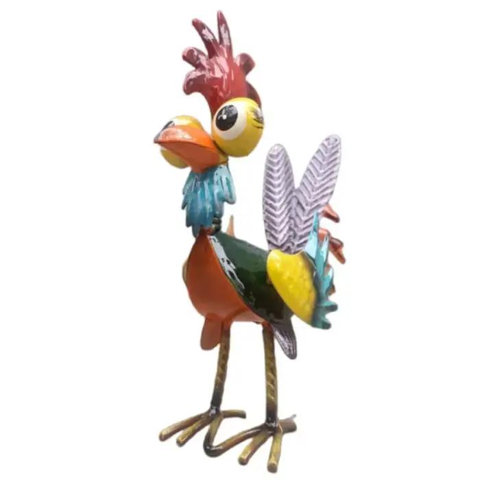 Décoration extérieure : Statues de coq de jardin en fer, sculpture de poulet, ornements miniatures e