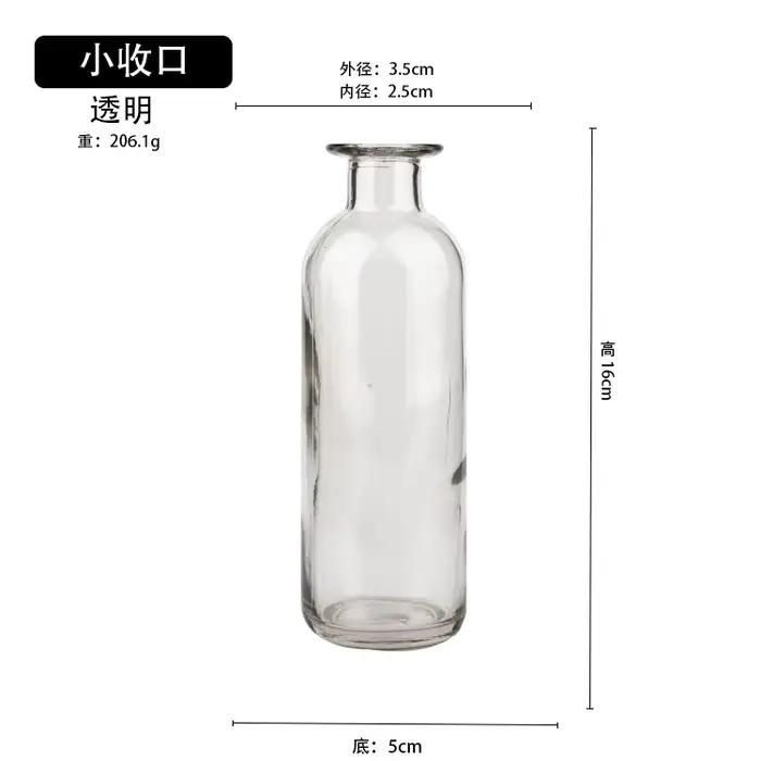 Vase en verre Transparent pour fleurs séchées, Style nordique Ins, accessoires de décoration pour la