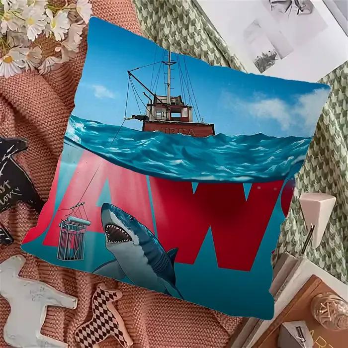 Housse de coussin J-JAWS Movie, style ferme, pour décorations de canapé et de la maison