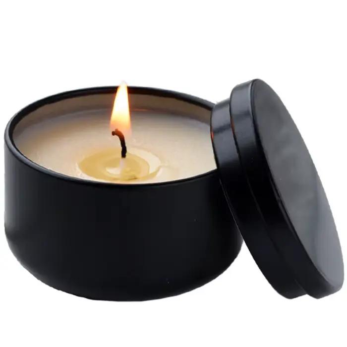 Lot de 4 bougies anti-moustiques à la citronnelle sans fumée, parfumées, portables, en boîte de voya