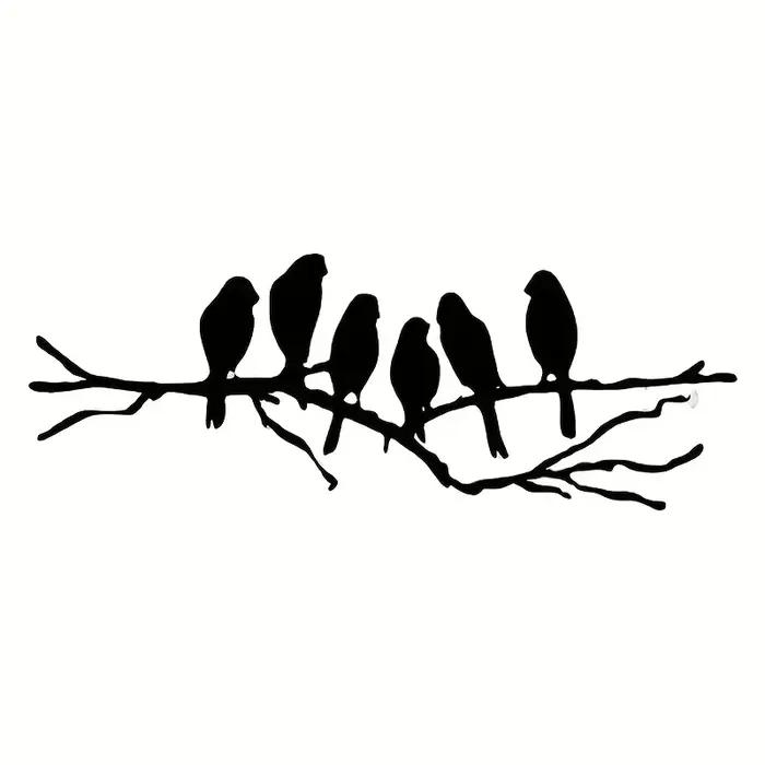 Décoration murale moderne en métal avec branches d'oiseaux, art mural, chambre de garçon et de fille