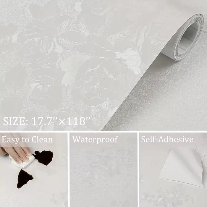 Papier peint 3D floral en relief pour chambre à coucher, auto-adhésif, résistant à l'humidité, pour murs et meubles, multifonctionnel, modern style