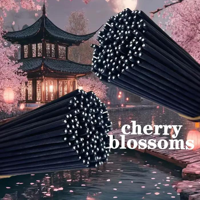 25/55/75/100 pièces bâtons d'encens de fleurs de cerisier japonaises, longue durée de combustion, lisses et propres, adaptés à la maison, à la cuisine et au restaurant, aux bâtons de désodorisants, au