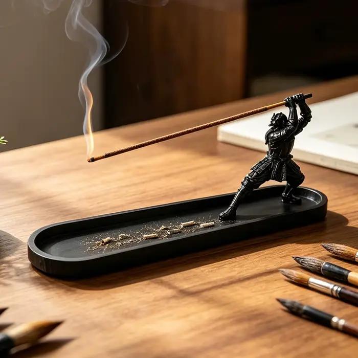 Brûleur d'encens japonais, attrape-cendres fantaisie japonais, brûleur de bâtonnets d'encens pour la maison, le salon, la chambre, la salle de yoga, le bureau, l'entrée