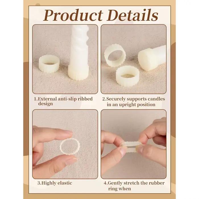 Pinces à bougies, 22 pièces, bougeoir en Silicone, supports d'anneaux en Silicone pour tasses coniques