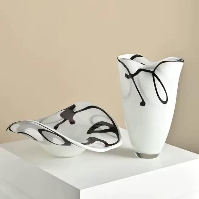 Vase en verre texturé créatif pour la décoration de la maison