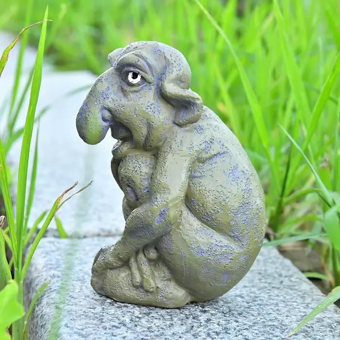 Statue de troll en pierre pour décoration intérieure et extérieure