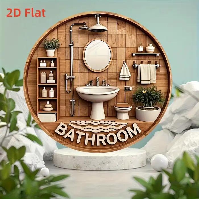 Décoration murale ronde classique plate 2D plate 2D en bois