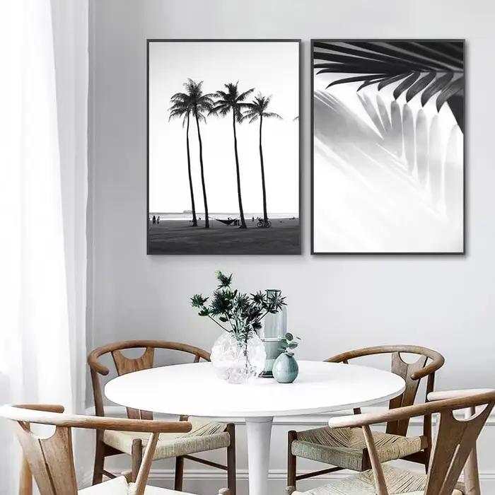 Toile d'art mural noir et blanc