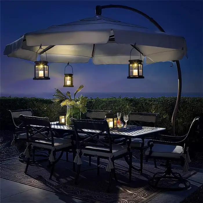 Lanterne solaire de palais, lampes solaires d'extérieur, éclairage paysager de pelouse, lampe à bougie suspendue étanche, lampe d'ambiance pour jardin, cour et décorations.