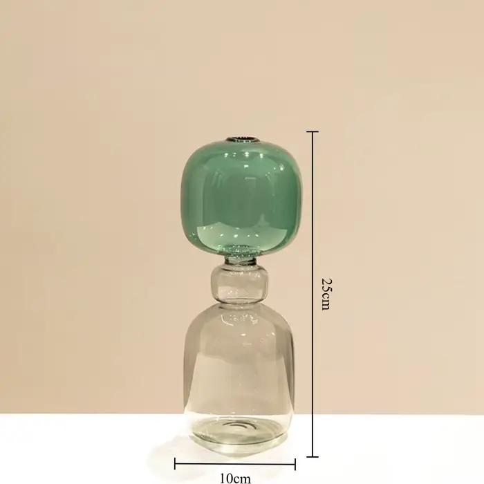 Vase en verre transparent à double couche