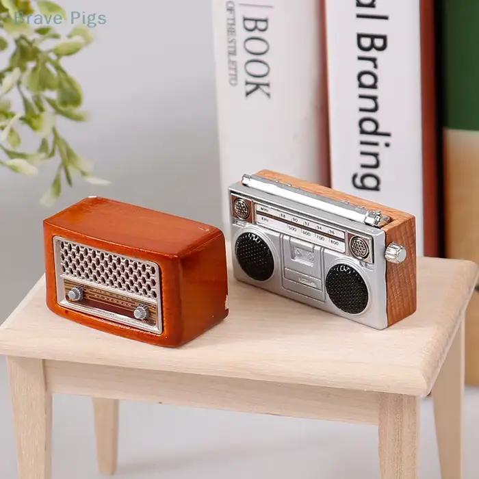 Mini radio rétro de simulation de poche, accessoires pour la maison, 1:12