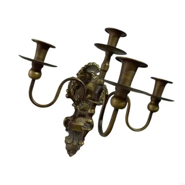 Appliques murales pour bougies, supports de bougies en métal à fixer au mur pour la maison, le salon, la salle à manger, décorations rustiques de style ferme