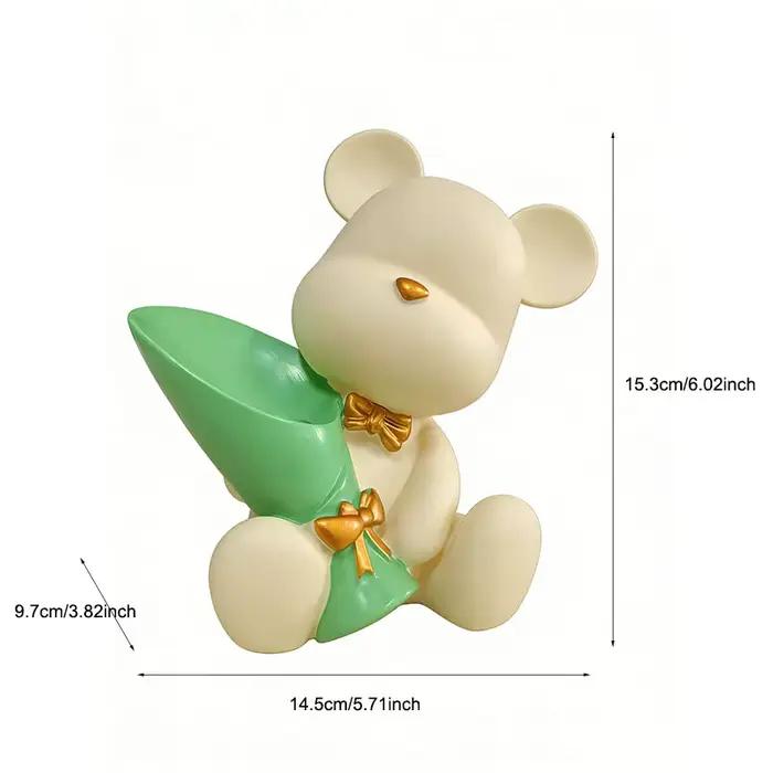 Mini Vase ours mignon résine style moderne pour plantes décoration bureau salon cadeau saint valentin anniversaire