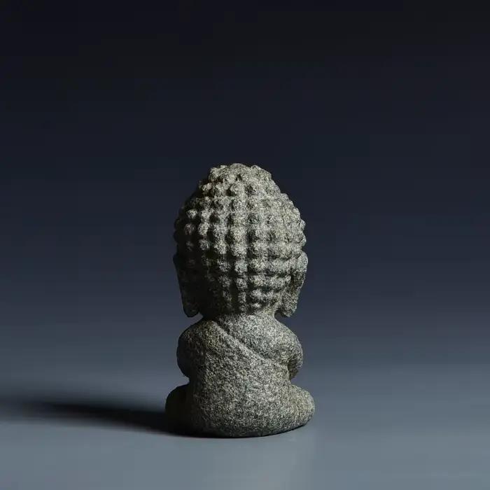 Mini statue de Bouddha en pierre naturelle sculptée à la main