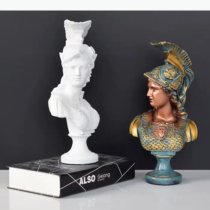 Statue de la déesse grecque Athéna, artisanat en résine, meubles, décoration rétro, tête humaine, décoration moderne pour la maison, accessoires, figurines décoratives