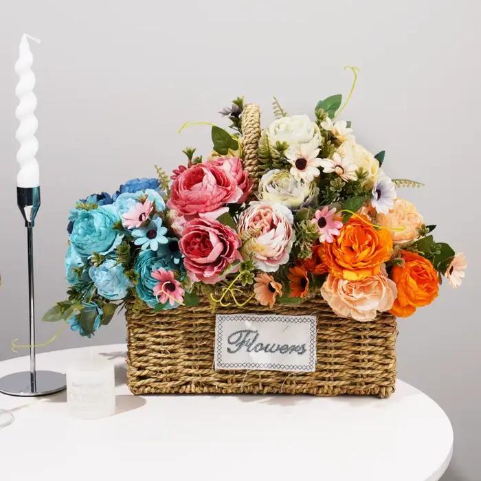 Fleurs décoratives pivoine en soie
