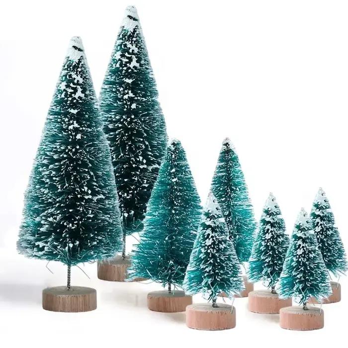 Mini sapin de Noël artificiel en bois bleu