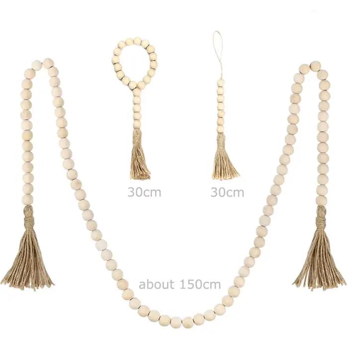 Guirxiété de perles de bois faite à la main pour la décoration de la maison de ferme