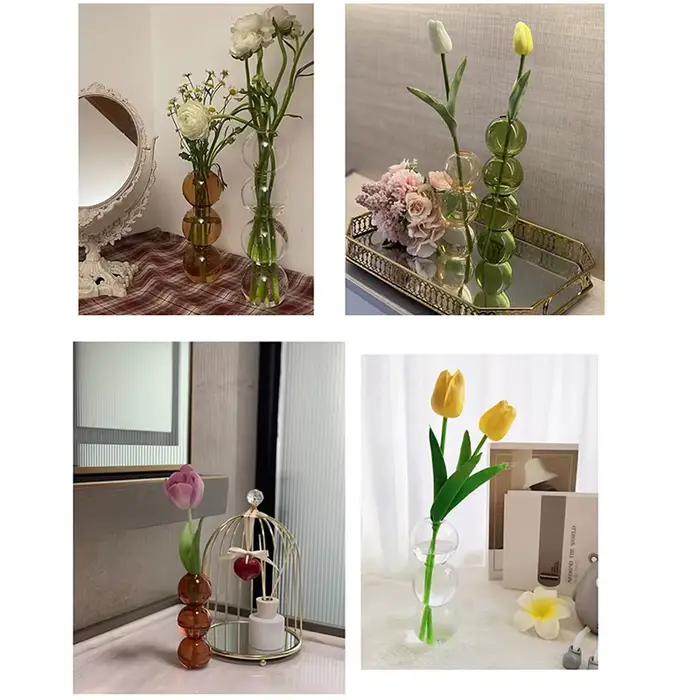 Vase en verre hydroponique transparent pour la décoration intérieure
