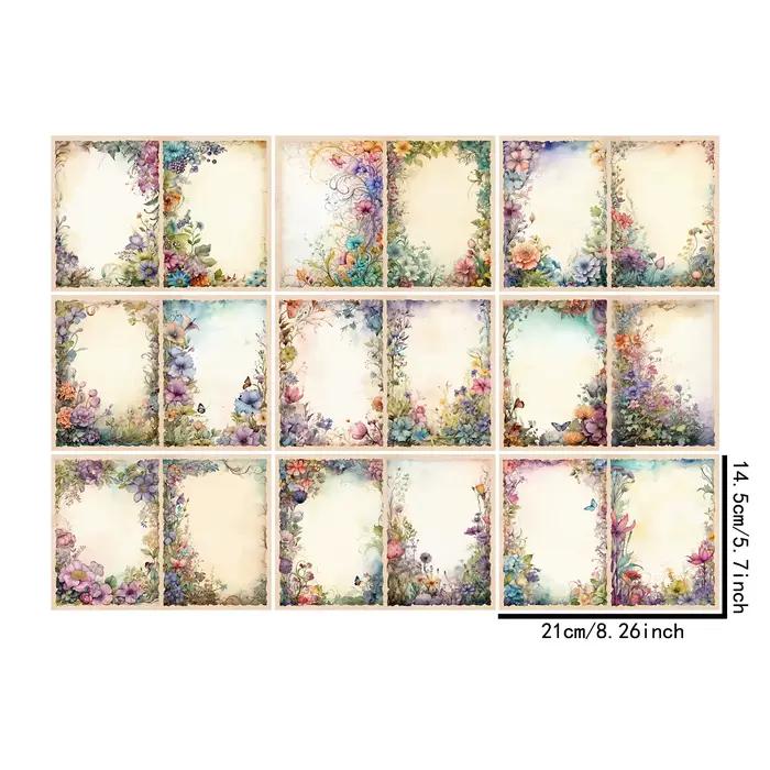 9 feuilles A5 taille plante fleurs cadre Photo fond Vintage Grunge Journal planification Scrapbooking