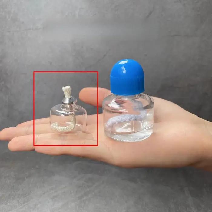 Petite lampe à alcool miniature, brûleur en verre pour l'aromathérapie, parfum, comme substitut de bougie, expériences scientifiques, camping, thé, café